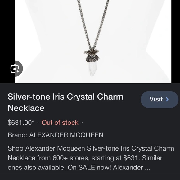 Alexander McQueen Iris Crystal Charm Necklace - Picture 12 of 12